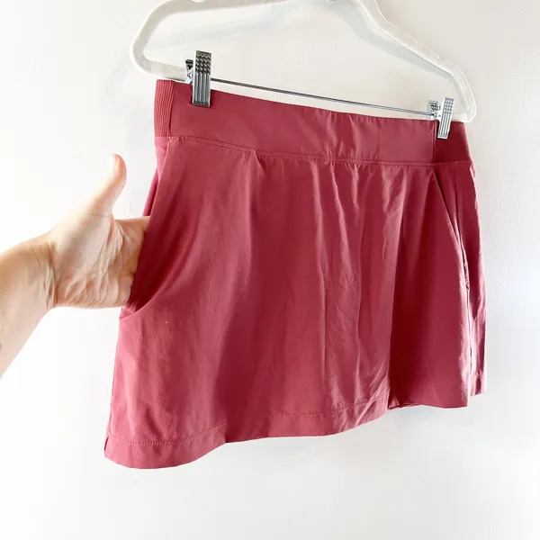 Athleta Brooklyn Pull On Tennis Golf Mid Rise 13.5" Mini Skort Skirt Red Rock 10 - Image 4