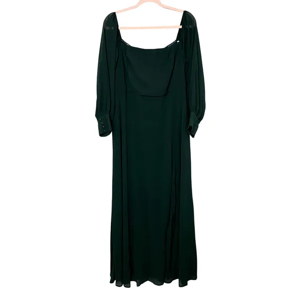 NWOT Lulus Feel the Romance Emerald Green Off-the-Shoulder Maxi Dress 1X - Image 3