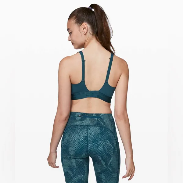 LULULEMON Fine Form Bra in Bermuda Teal Size 34DD Yoga Running Sport Seamless - Image 3