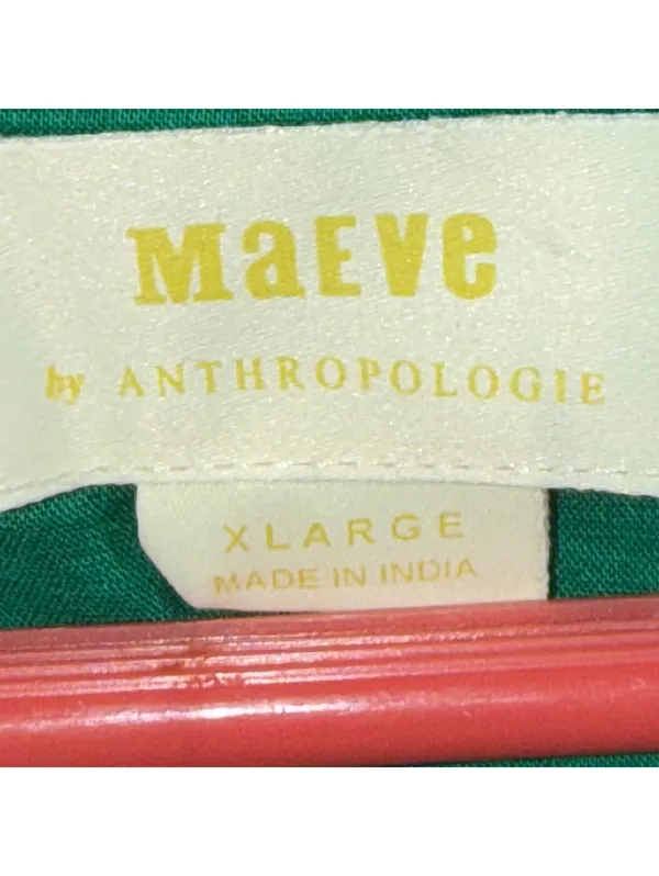 Maeve Anthropologie Green Pintuck Midi Dress XL - Image 6