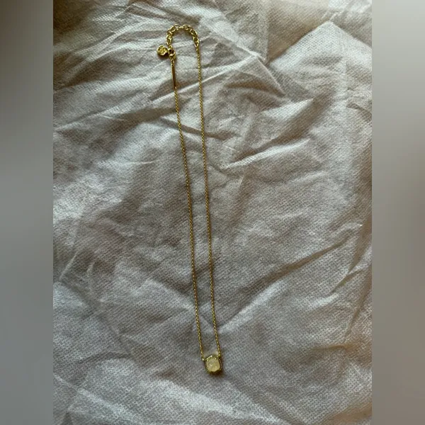 Kendra Scott Davie Pendant Necklace Gold Iridescent Drusy - Image 4