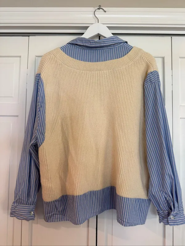 Zara oversized two-for collared sweater top size large - Image 5