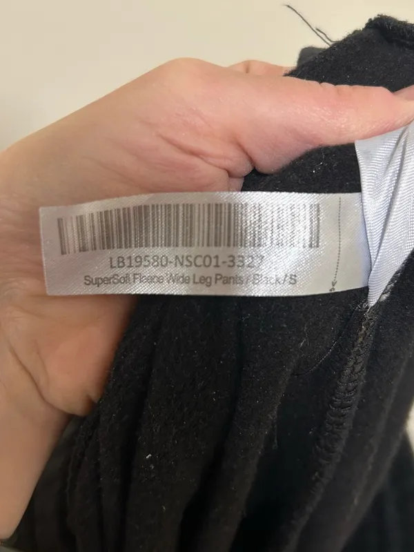 Quince Supersoft Fleece Wide Leg Cropped Pants in Black Size Small - Image 7