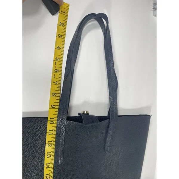 ULTA Beauty Navy Blue Faux Leather & Suede Tote Bag Shoulder Purse Magnetic Snap - Image 6