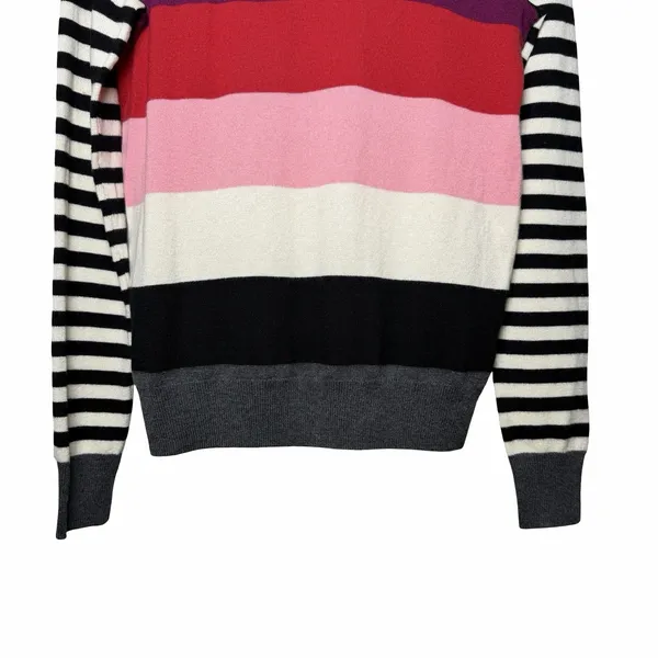 Gap Women's Small Rainbow Stripe Multicolor Merino Wool Blend Crewneck Sweater - Image 7