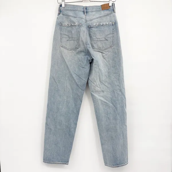 American Eagle Womens Light Wash Distressed Classic 90s Baggy Jean Size 4R - Image 8