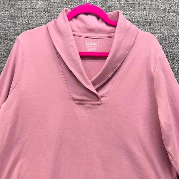 LL Bean Shawl Collar‎ Blouse Pink 1X - Image 3
