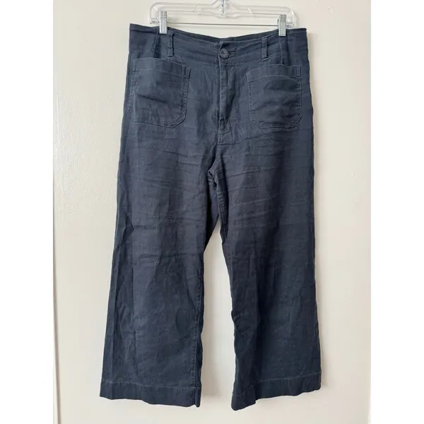 Anthropologie Maeve 31 The Colette Cropped Linen Wide-Leg Pants - Image 2