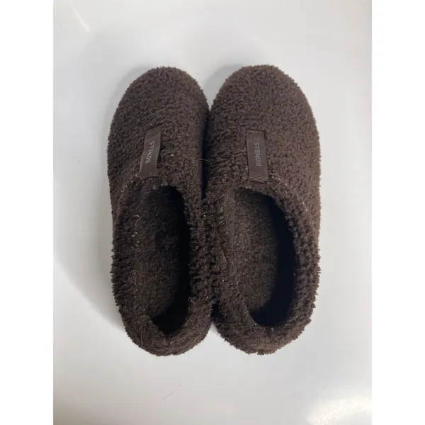 Bombas Gripper Slippers Women Size 7 Brown Excellent Sherpa Fleece House Shoes - Image 5