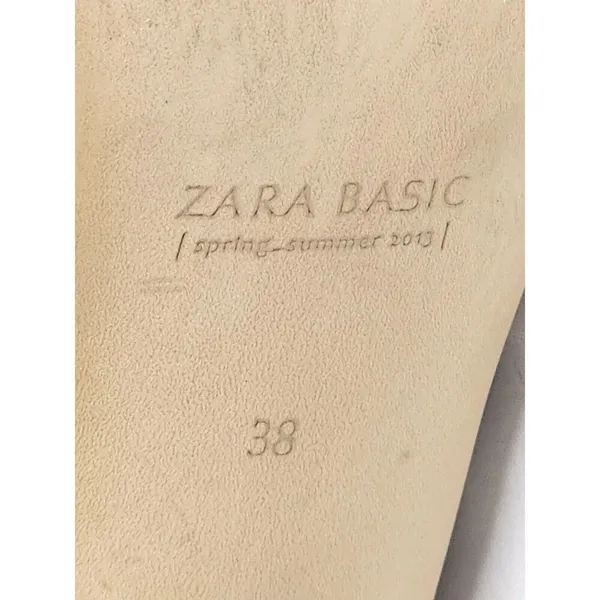 Zara Basic Beige Suede Ankle Boots Heels Studded Toe‎ Womens Size 38/7.5 - Image 8