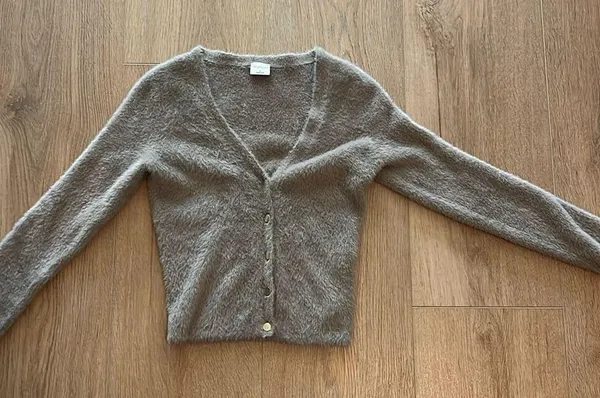 Abercrombie fuzzy button down sweater - Image 2