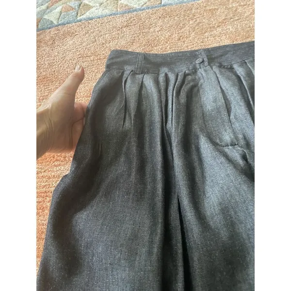 LIV Charcoal Gray Pleated Tapered Pants High Waist Cotton Blend NWT - Image 6