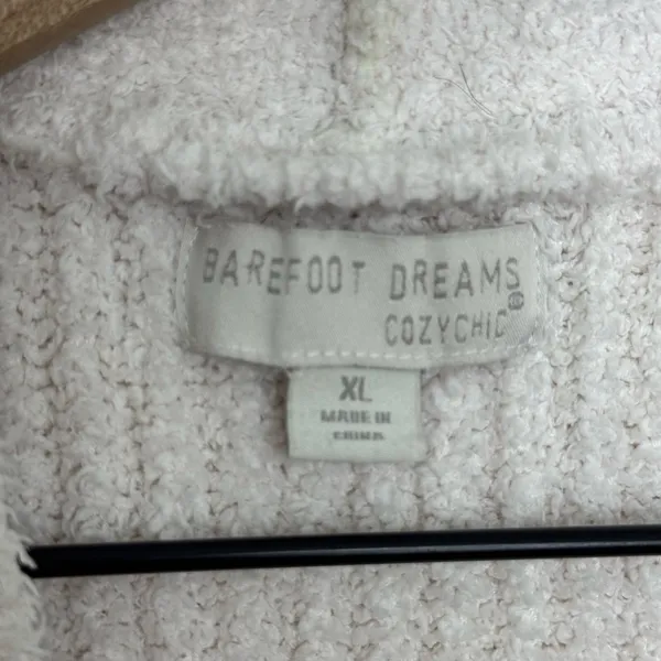 Barefoot Dreams CozyChic Knit Side Tie Ribbed Robe Almond Off White Size XL - Image 6