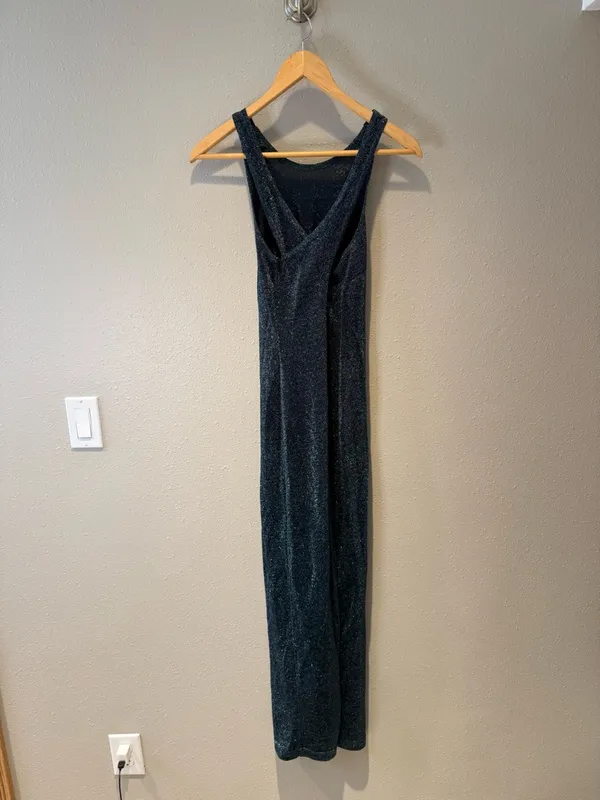 Vintage All the Jazz Green and Purple Shimmer Sleeveless Maxi Dress Size 4/6 - Image 8