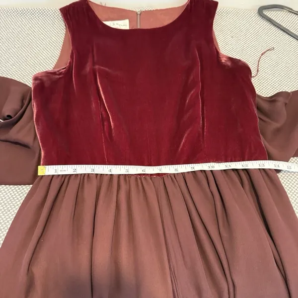 VINTAGE 80's/90's ELIZABETH WAYMAN PURPLE SILK VELVET DRESS Size 8 H - Image 7