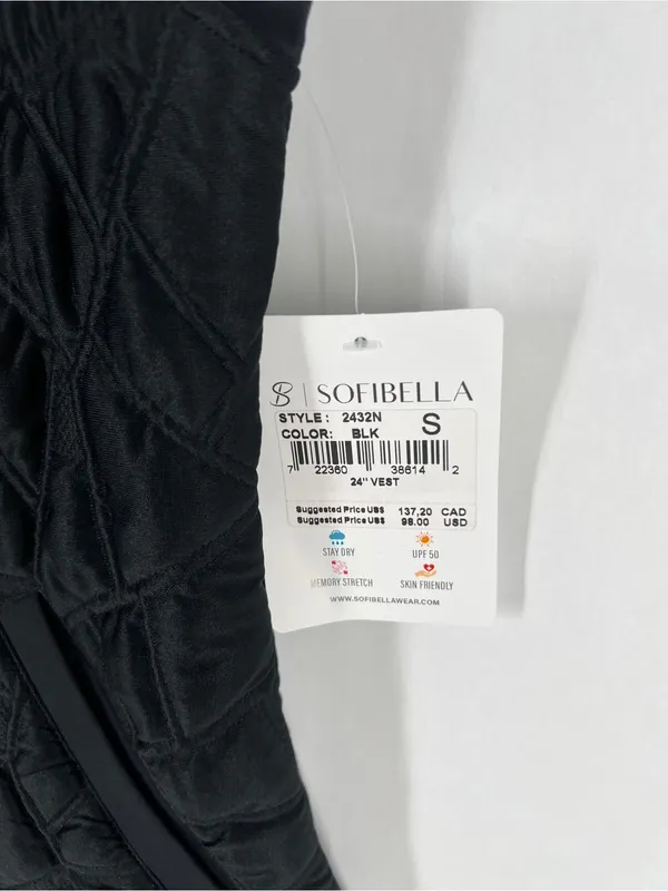 Sofibella Black Quilt Vest Size Small NWT UPF 50 Style 2432N - Image 5