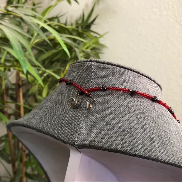 RARE Whimsygoth Vampy Chunky Beaded Bohemian Choker Necklace Charms pendant metallic spiral corded wire red black #Emo #Punk #Cyber #Bondage - Image 2