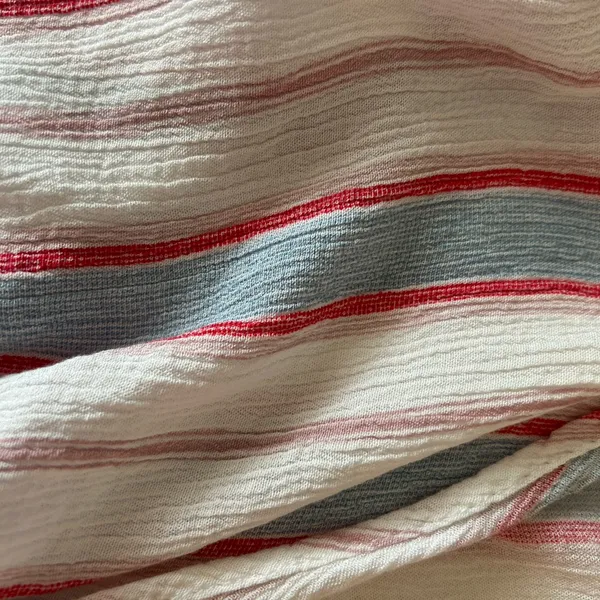 Lulu’s long sleeve, tie front crop top pin, blue, white stripes size m - Image 6