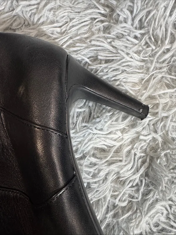 ANTONIO MELANI Black Leather Knee-High Heeled Boots - Image 4