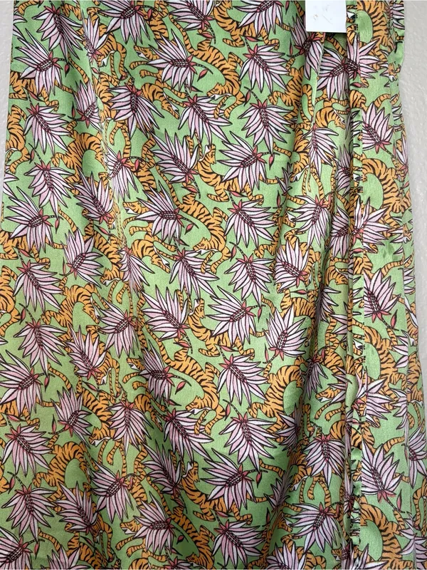 Compania fantastica Floral Green tie waistMaxi Skirt NWT summer boho tiger beach - Image 3