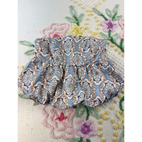 A COLLECTION ‎ White Blouse with Colorful Floral Design size m - Image 3