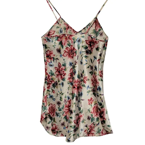 Vintage Private Luxuries Floral Slip‎ Dress Satin Romantic Lingerie Summer Sz S - Image 2