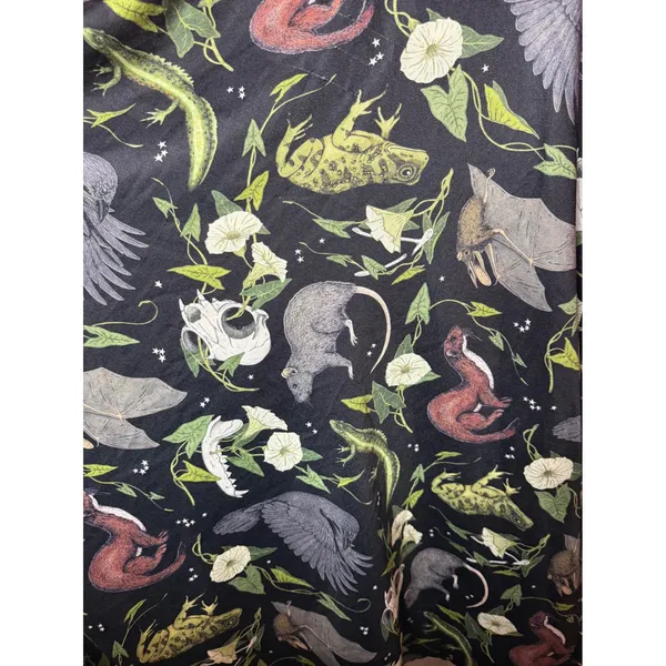 Unbranded Maxi Dress Womens S Black Animal Skull Print Excellent Open Back Tie - Image 4