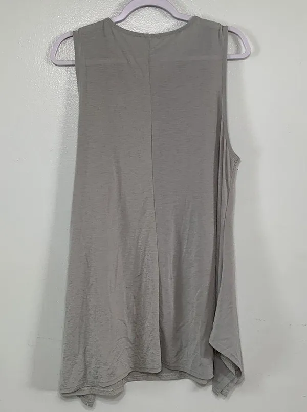 Ago Sweet Grey Sleeveless Tunic Top Size XL - Image 5