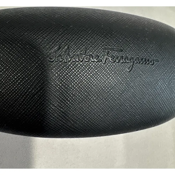 Salvatore Ferragamo Sunglasses Eyewear Hard Case Logo Black Textured Storage - Image 2