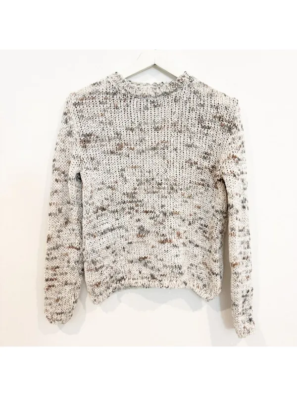 8 by Yoox Speckled Sweater Small Cozy Grandmacore Confetti Chunky Knit Retro Top - Image 12