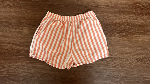 Anthropologie Boxer Shorts Orange Striped Small w Pockets - Image 4