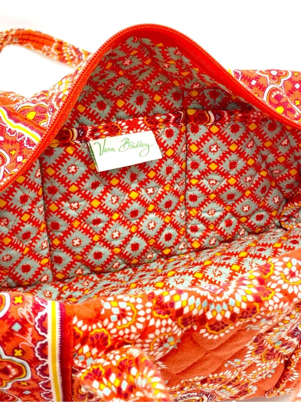 Vera Bradley Original Handbag Paprika Medallion Red Retired Barrel Shoulder Bag - Image 8