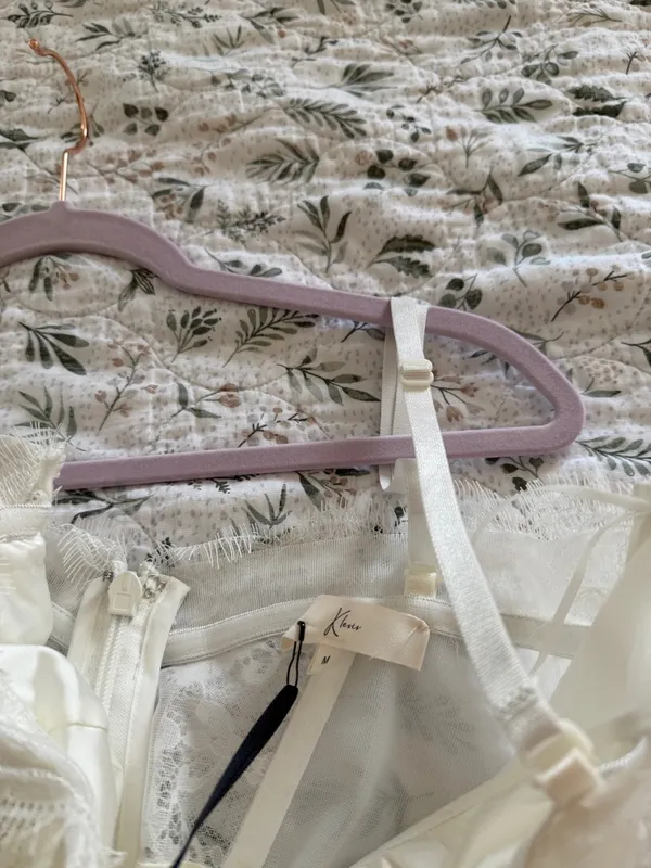 Klessis White Lace Bralette Maxi Dress Tulle Bridal Shower Bachelorette NWT - Image 14