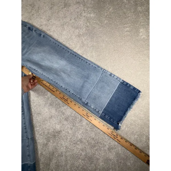 judy blue raw hem colorblock 3/26 wide leg crop - Image 9