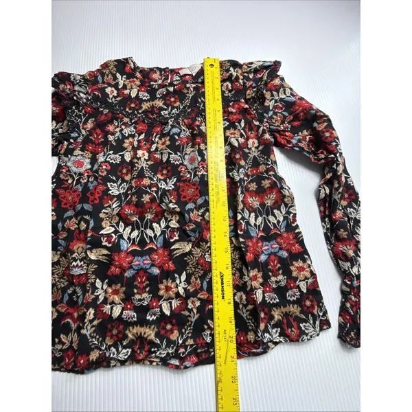Ann Taylor Loft XXSP Top Floral‎ Print Stretch Long Sleeves Blouse Soft Crew - Image 3