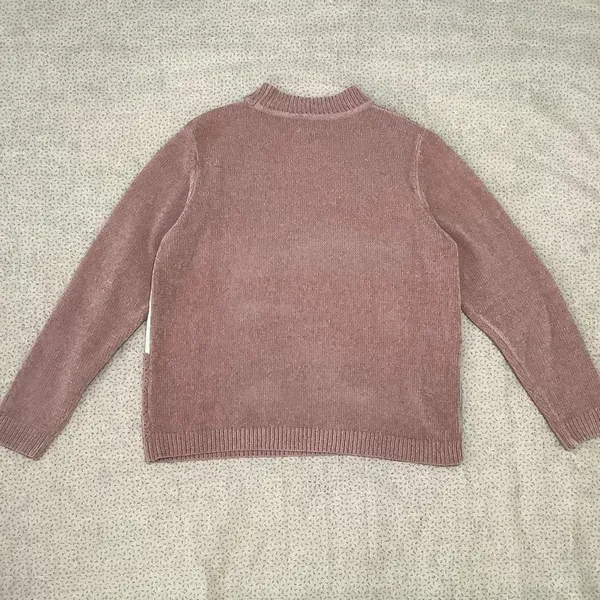 Vintage Retro Preppy Academic‎ Color Block Pink Soft Comfy Cozy Casual Sweater M - Image 6