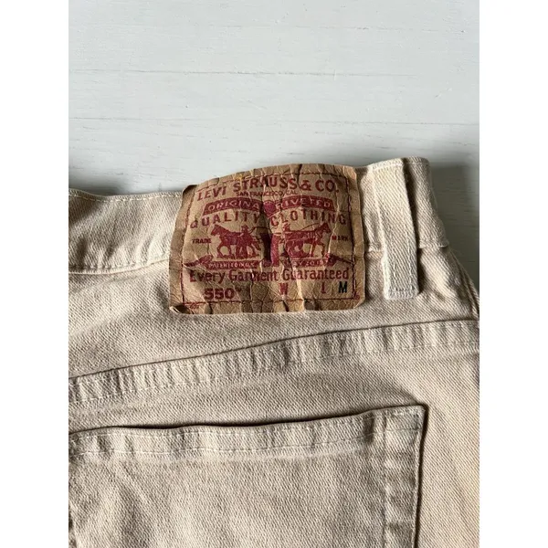 Levis 550 Relaxed Fit Tapered Leg Jeans Tan Beige High Rise Vintage‎ 14 Reg M - Image 5