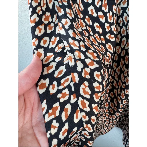 Intimately Free People Black Tan Animal Print Satin Maxi Skirt Womens XL Casual - Image 9