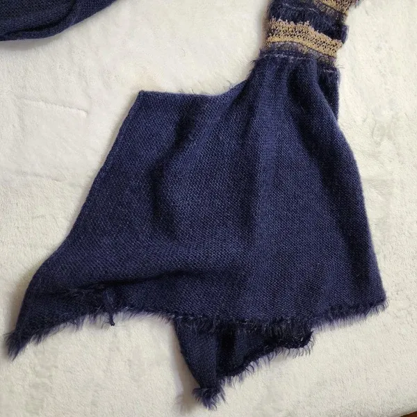 Free People Women's Navy Blue Craft Time Boho Sweater Size XS - Image 5