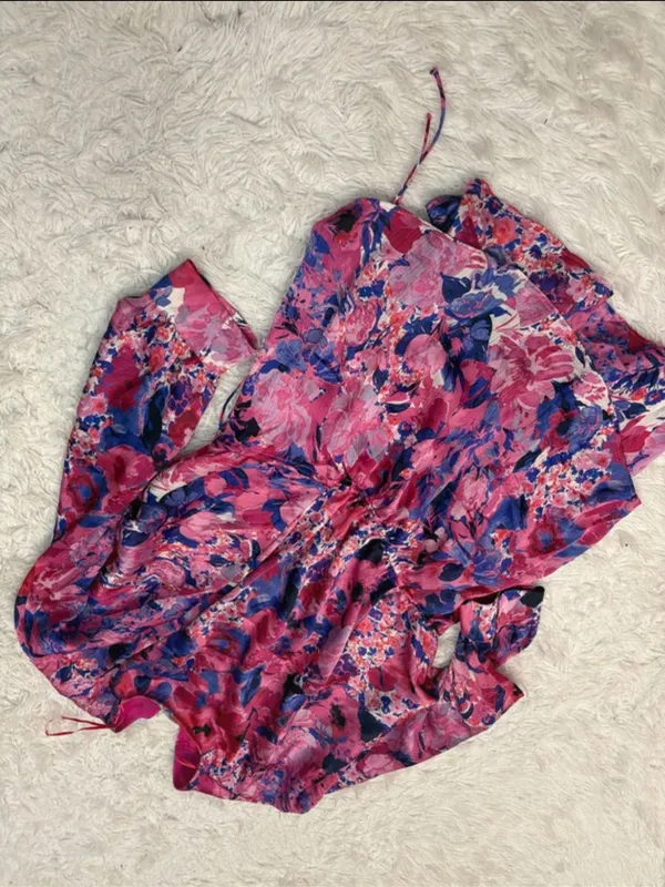 Zara purple and pink printed dress - Image 2