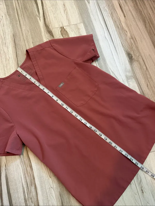 Figs Catarina Scrub Top Size Small Brown Red - Image 5