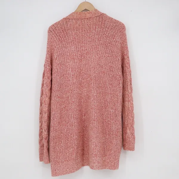 Abercrombie & Fitch Marled Orange Open Front Cardigan Sweater XS Patch Pockets - Image 4