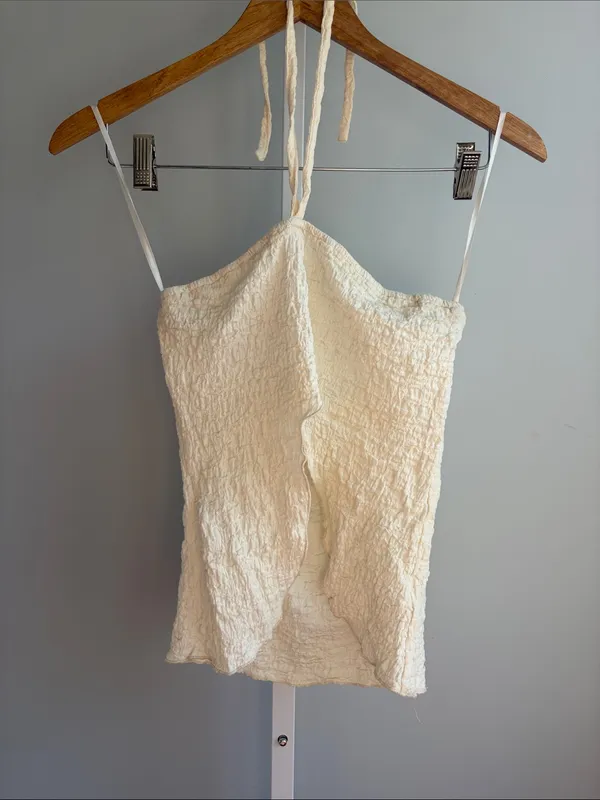Princess Polly Cream Textured Halter Cami - Image 2