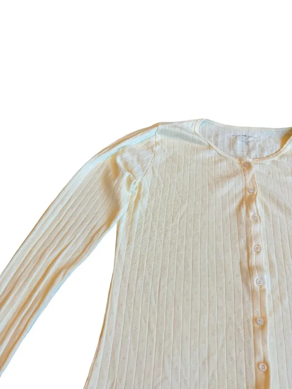 Brandy Melville Buttery Yellow Button-Down Cardigan Sweater Top Shirt One SIze - Image 3
