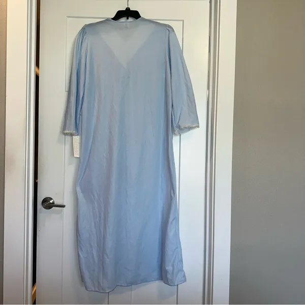 Vtg Adonna J.C. Penney polyester nightgown Blue Floral Lace Sz Large NWT - Image 9