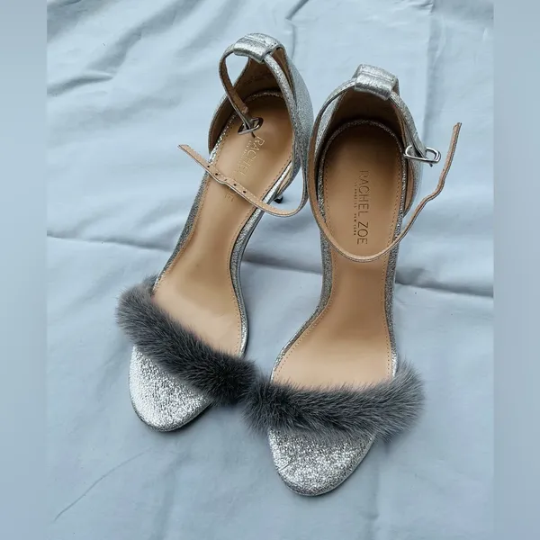 Elegant Silver Heels with REAL Fur Accent🔥🔥🔥 - Image 10