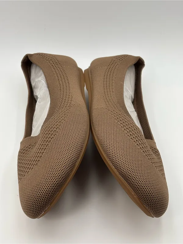 Comfort&soft‎ Knit Ballet Flat in Taupe Breathable Ballet Flats size 11 W - Image 6