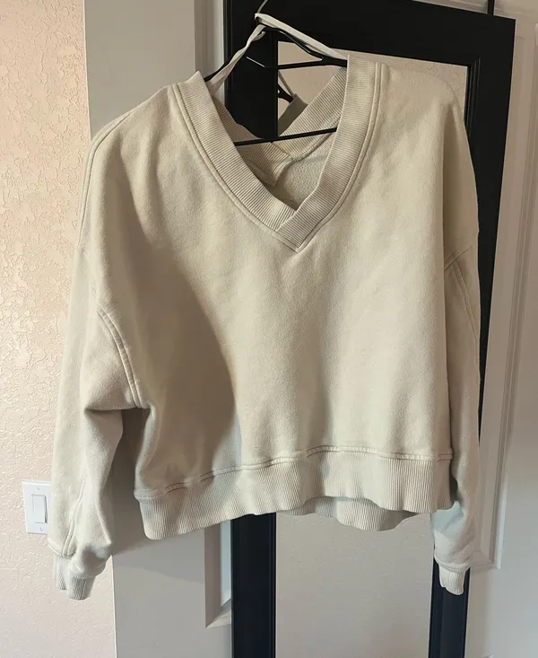 Aerie House Party Sweatshirt V-Neck Oversized - Image 2