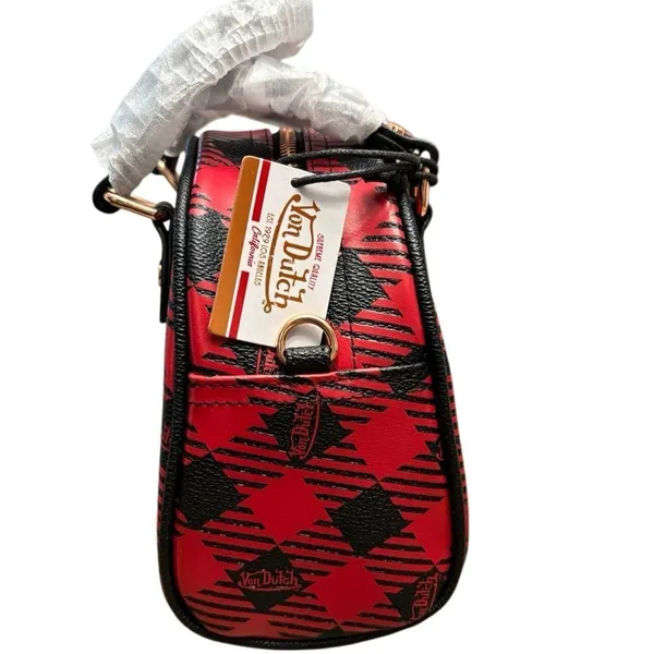Von Dutch Mini Bowling Dome Satchel Handbag – Red & Black – NWT - Image 6