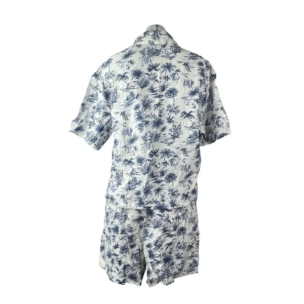 NEW Abercrombie & Fitch Blue Tropical Button Up Shirt Shorts 2 Pc Set Size S - Image 4